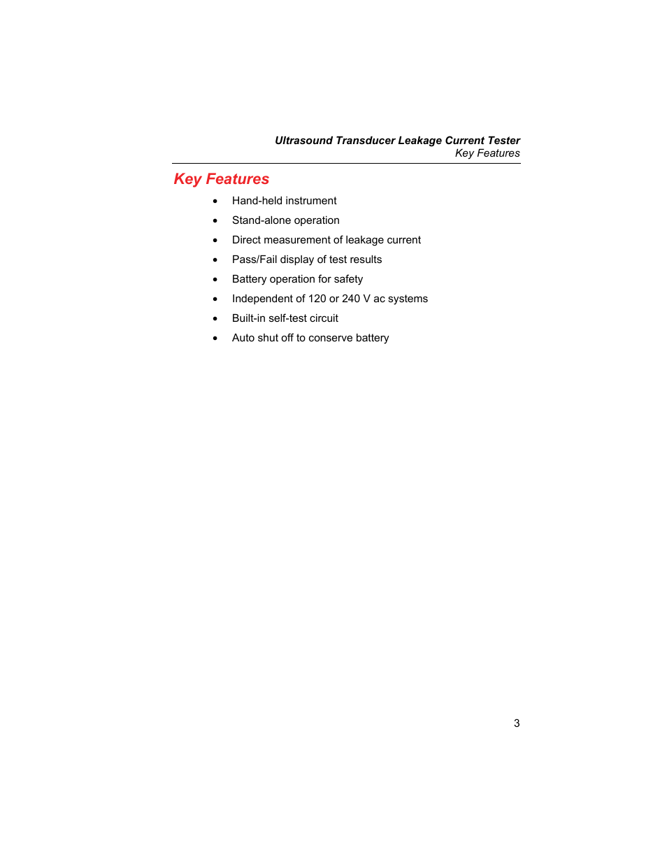 Key features | Fluke Biomedical ULT800 User Manual | Page 13 / 26
