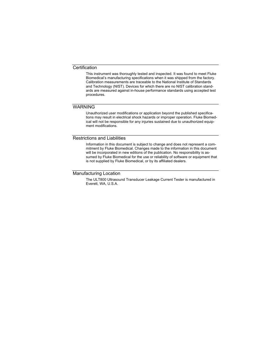 Fluke Biomedical ULT800 User Manual | Page 5 / 26