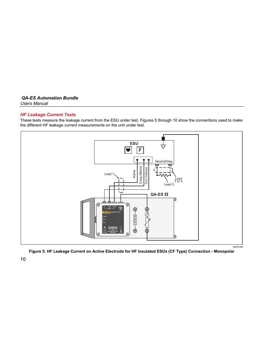 Hf leakage current tests | Fluke Biomedical QA-ES Automation Bundle User Manual | Page 18 / 26