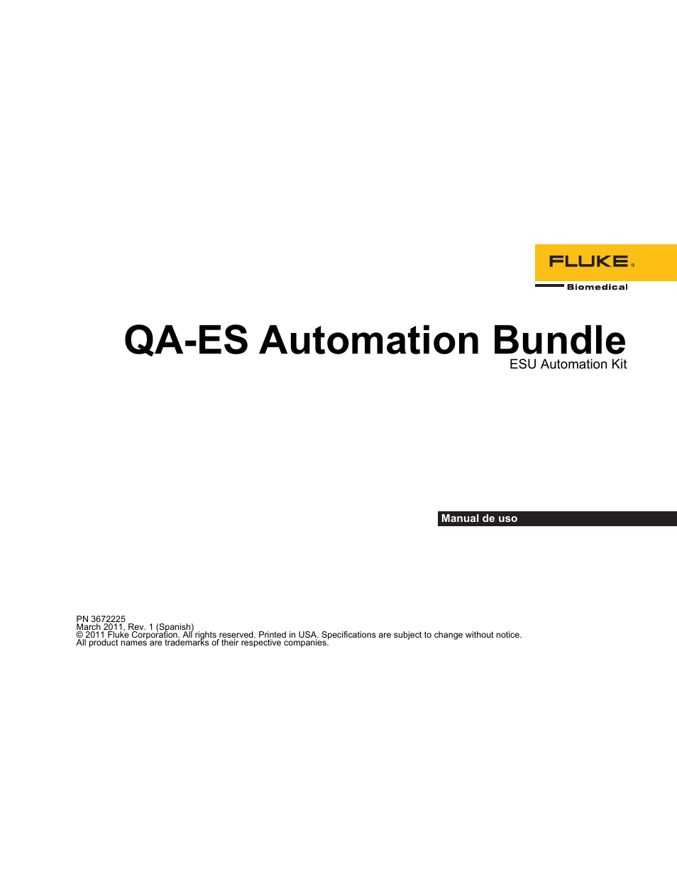 Fluke Biomedical QA-ES Automation Bundle User Manual | 26 pages