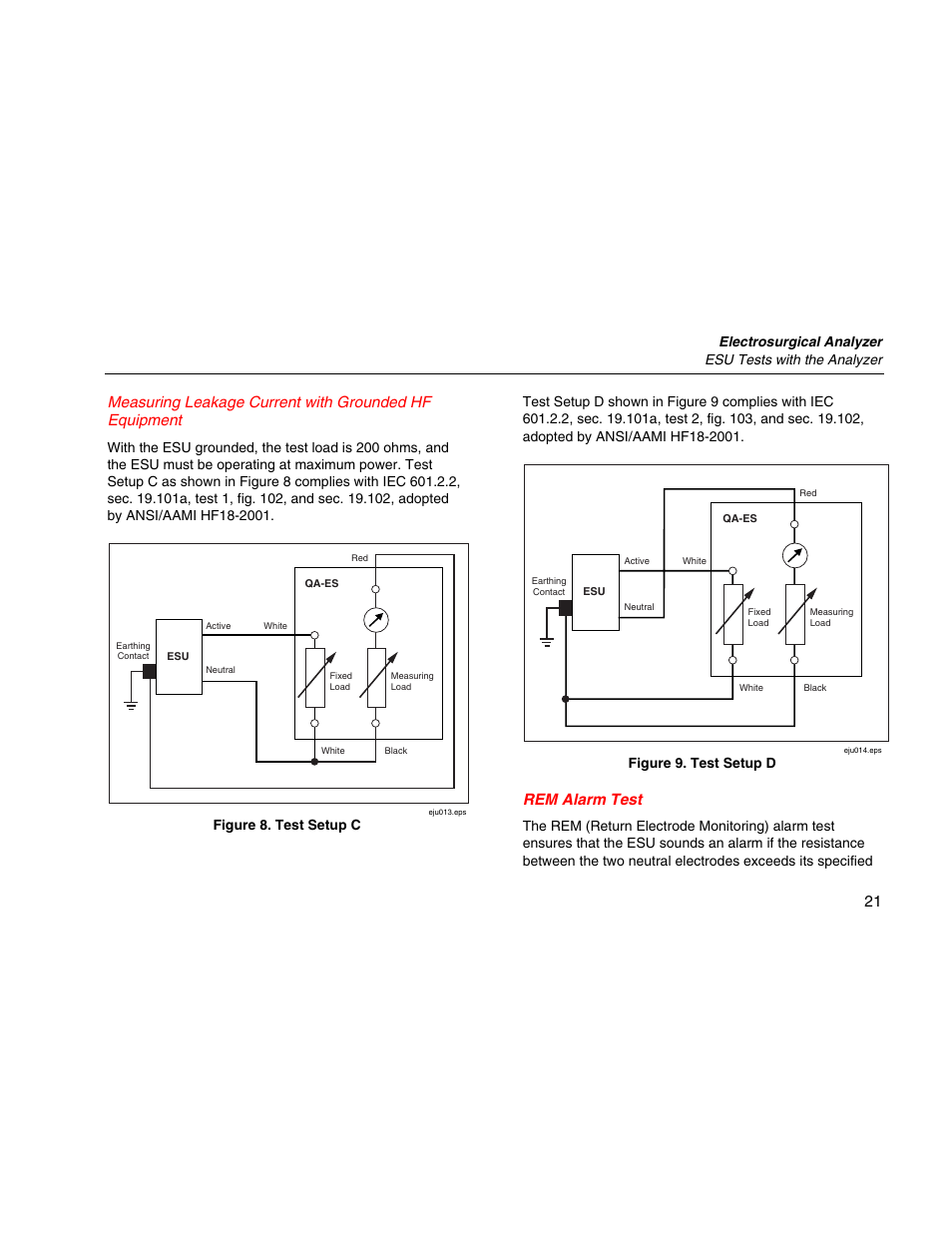 Rem alarm test | Fluke Biomedical QA-ES II User Manual | Page 31 / 34