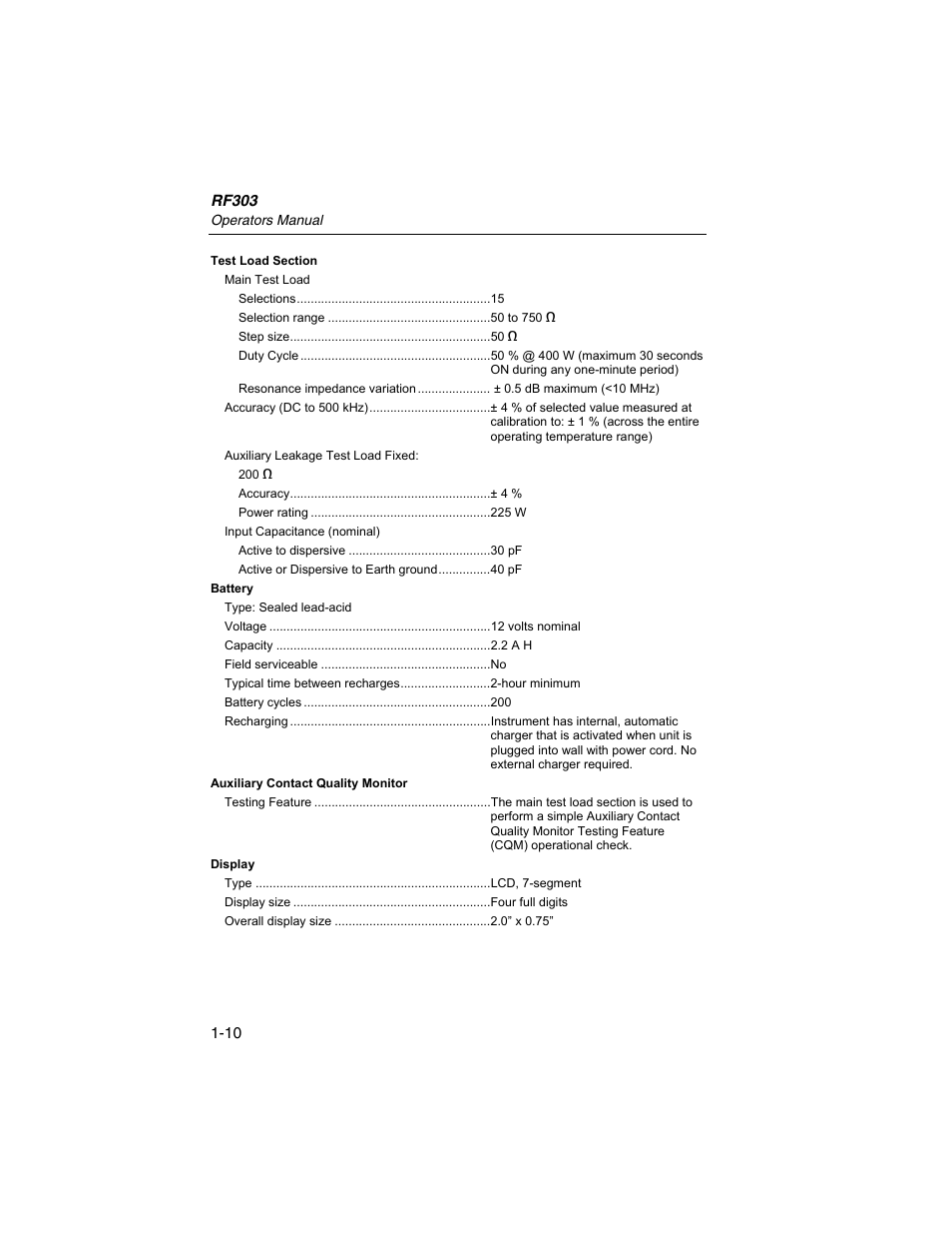 Fluke Biomedical RF303 User Manual | Page 20 / 70