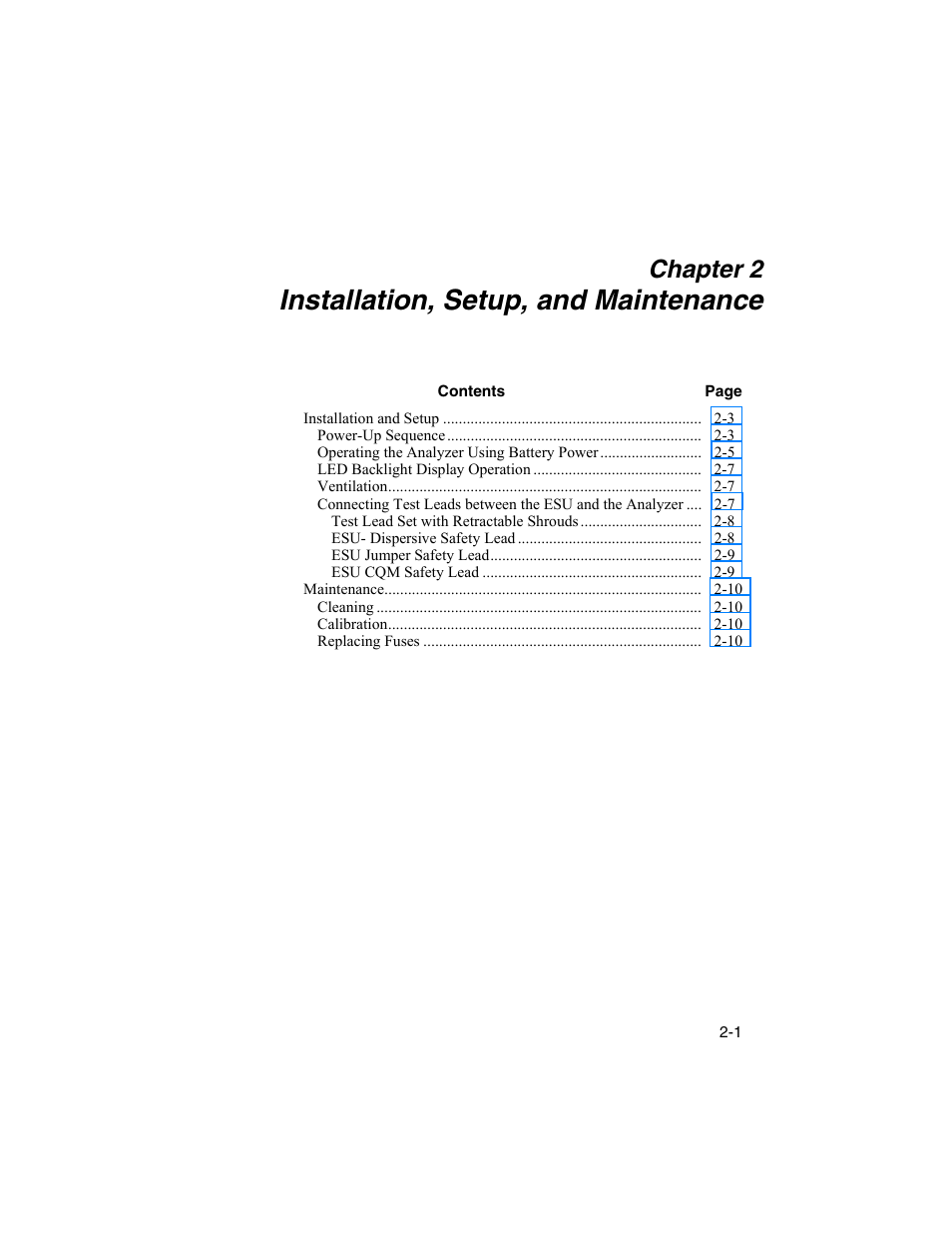 Installation, setup, and maintenance, Chapter 2 | Fluke Biomedical RF303 User Manual | Page 25 / 70