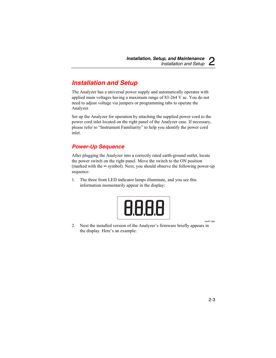 Installation and setup, Power-up sequence | Fluke Biomedical RF303 User Manual | Page 27 / 70