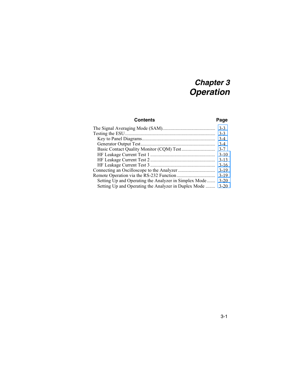 Operation, Chapter 3 | Fluke Biomedical RF303 User Manual | Page 37 / 70