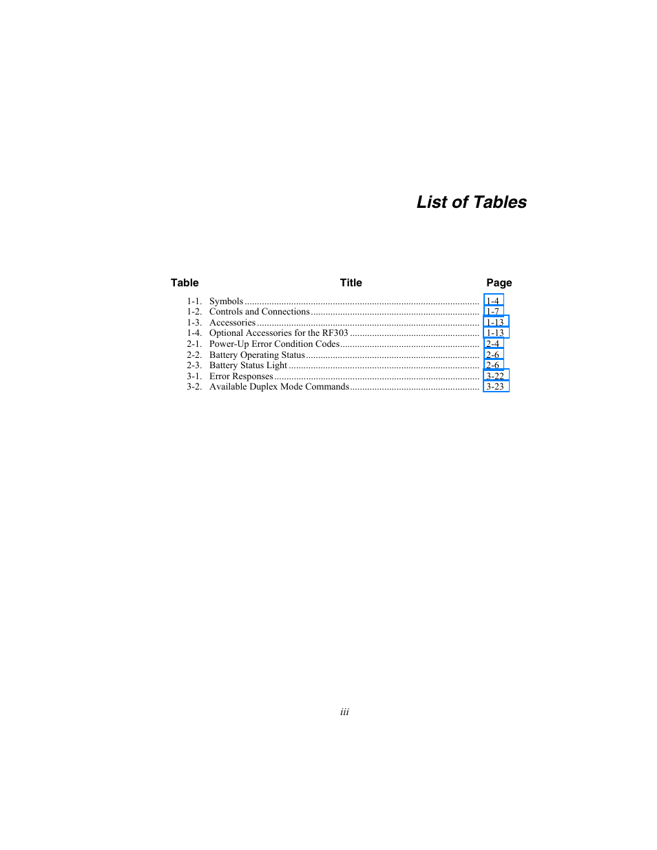 List of tables | Fluke Biomedical RF303 User Manual | Page 7 / 70