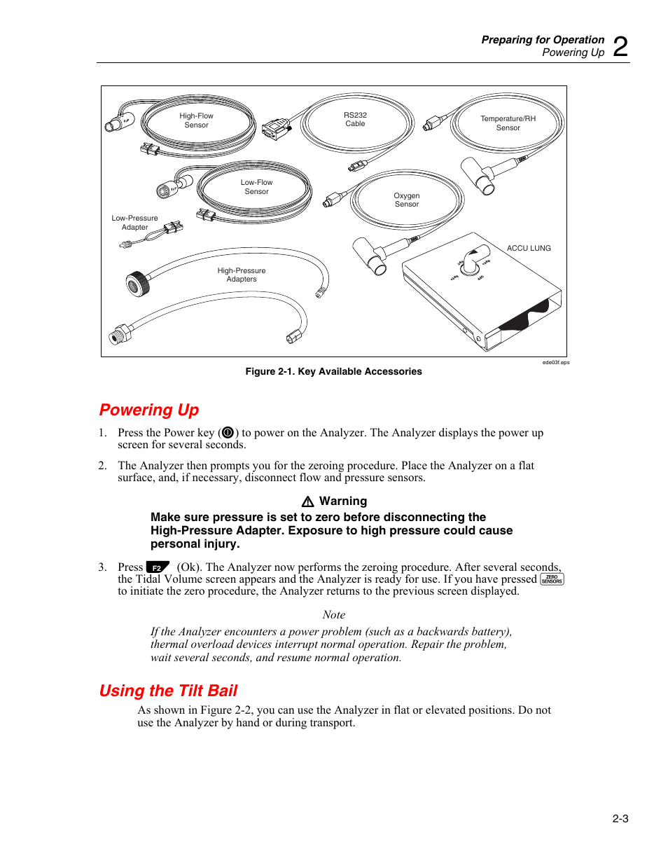 Powering up, Using the tilt bail | Fluke Biomedical VT Mobile User Manual | Page 17 / 104