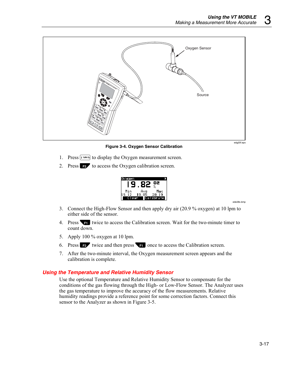 Using the temperature and relative humidity sensor | Fluke Biomedical VT Mobile User Manual | Page 41 / 104