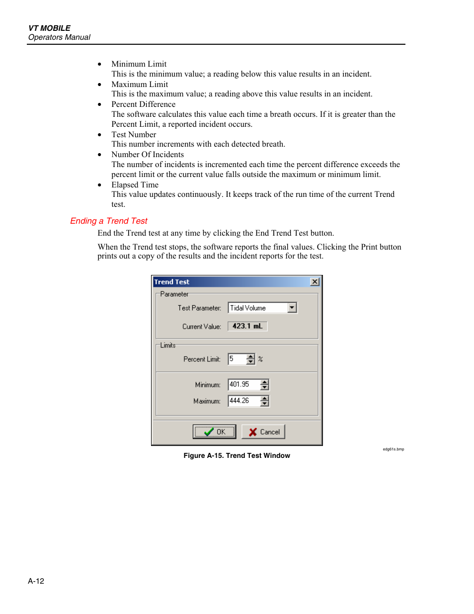 Ending a trend test | Fluke Biomedical VT Mobile User Manual | Page 78 / 104