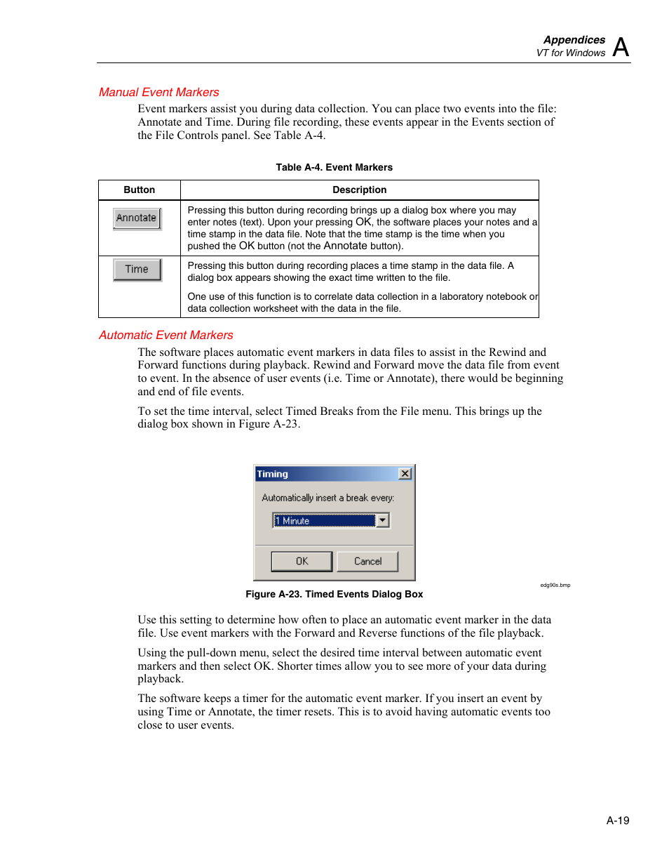 Manual event markers, Automatic event markers | Fluke Biomedical VT Mobile User Manual | Page 85 / 104