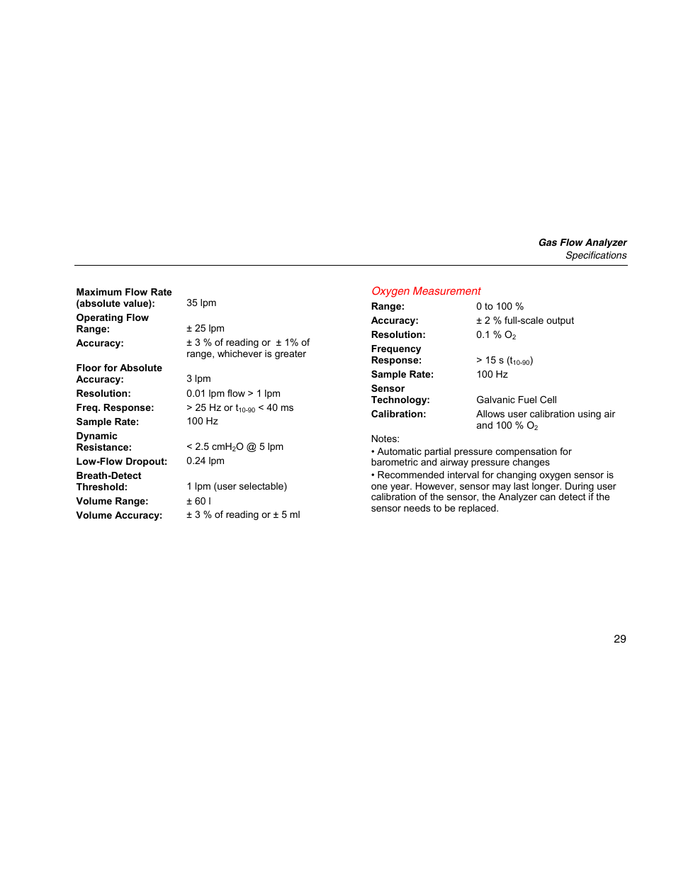 Low-flow port, Oxygen measurement | Fluke Biomedical VT Mobile Getting Started User Manual | Page 39 / 44