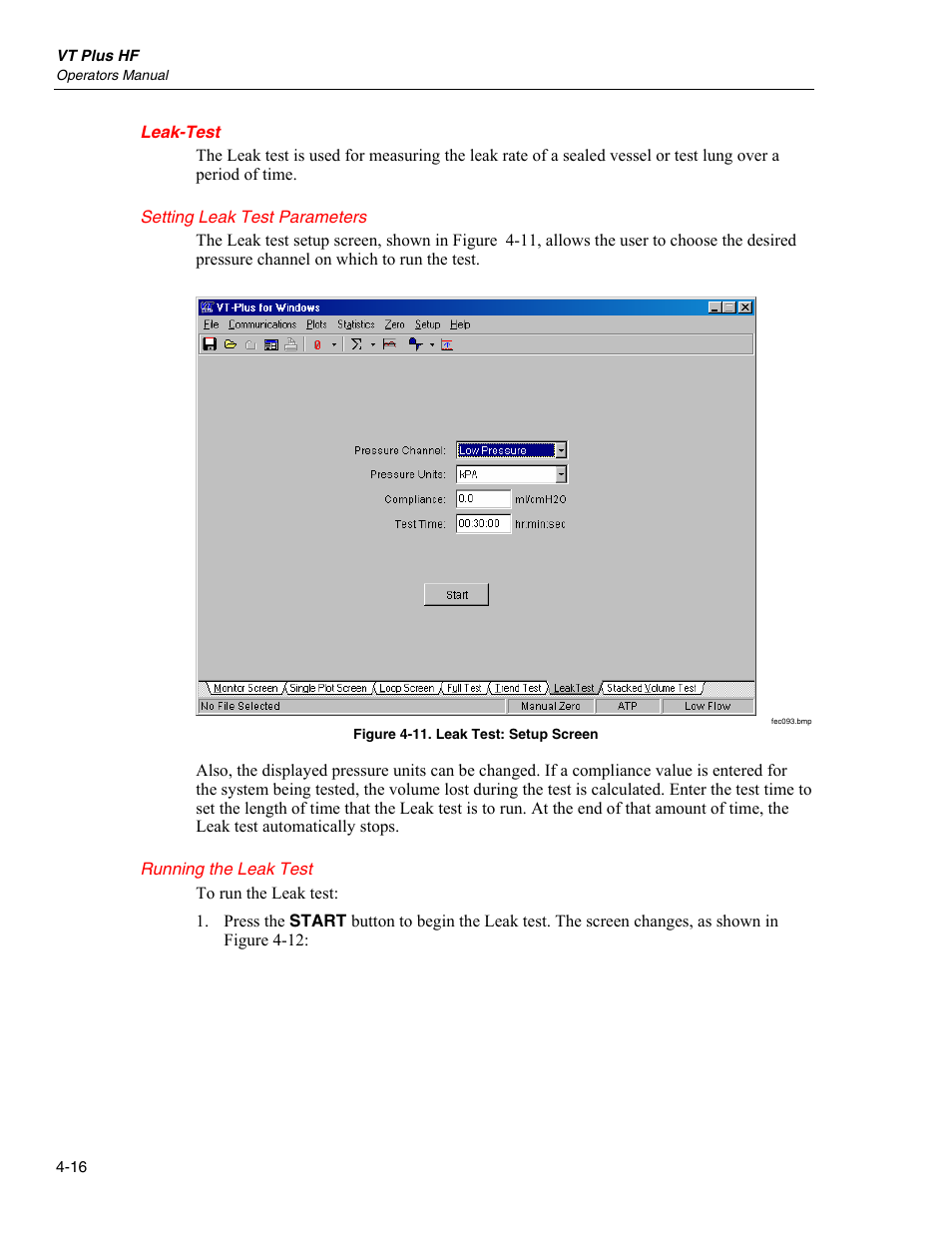 Leak-test | Fluke Biomedical VT Plus HF User Manual | Page 100 / 142