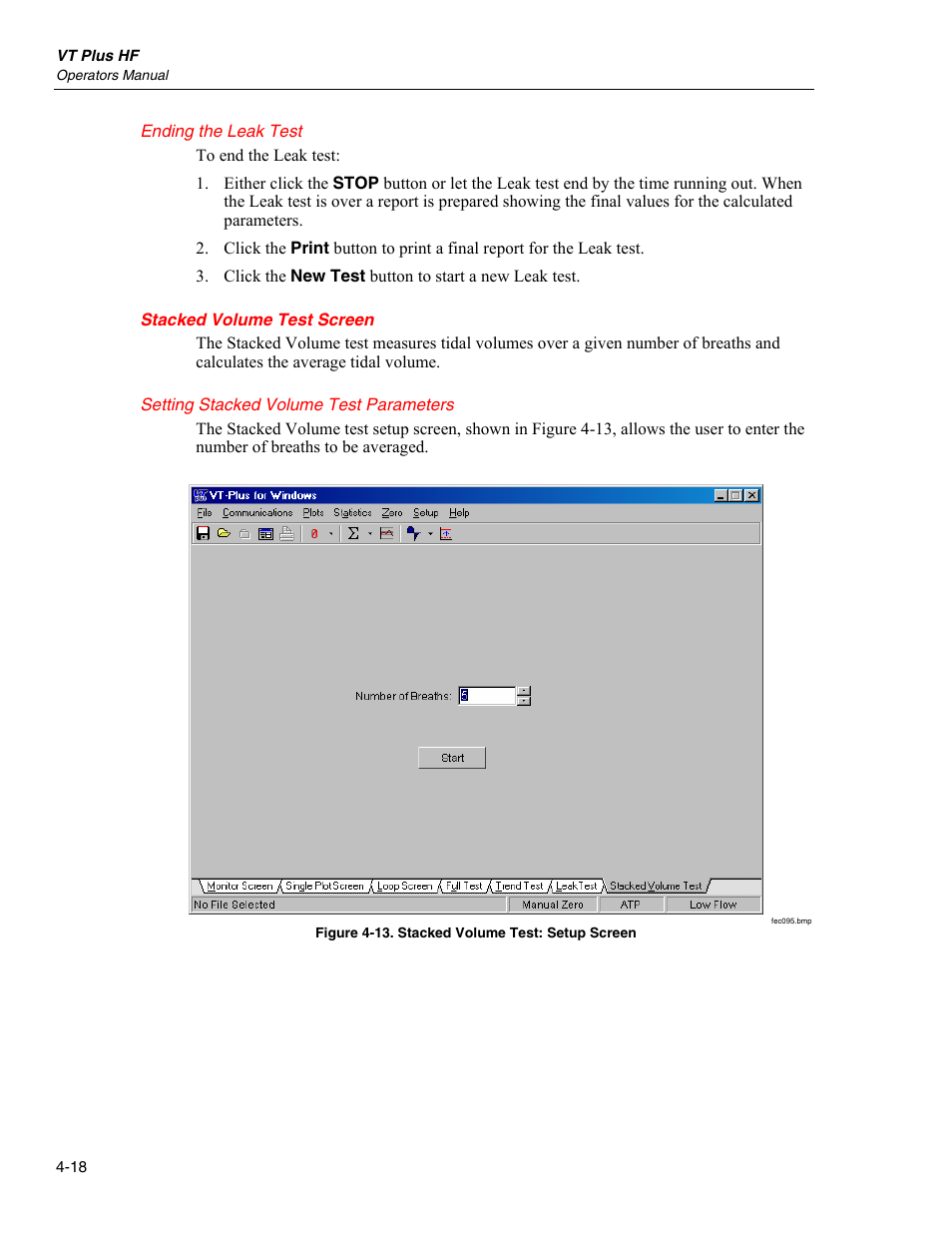 Stacked volume test screen | Fluke Biomedical VT Plus HF User Manual | Page 102 / 142