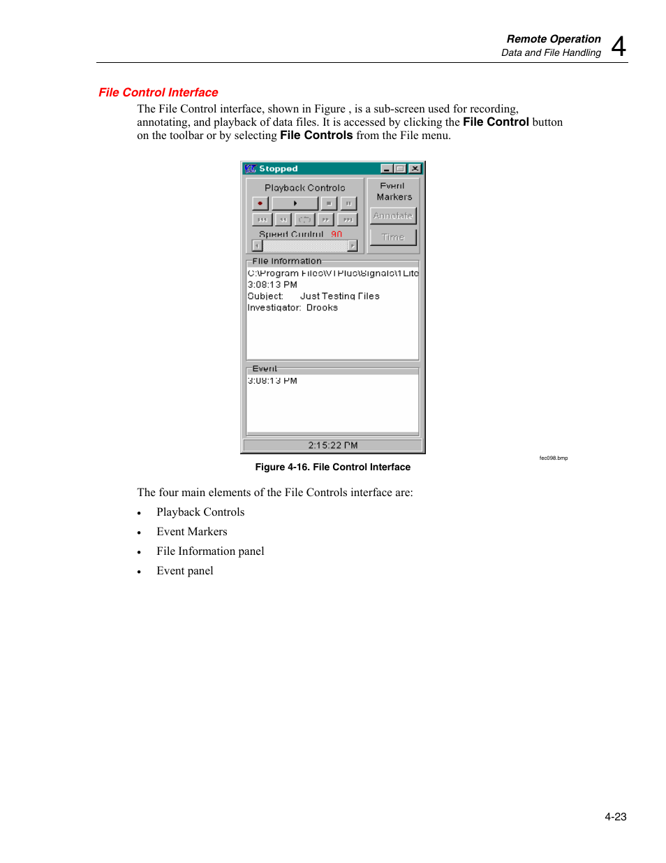 File control interface | Fluke Biomedical VT Plus HF User Manual | Page 107 / 142