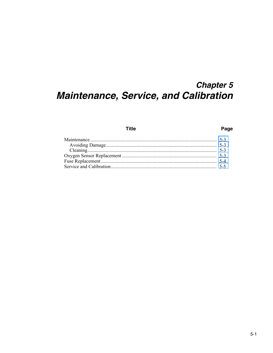 Maintenance, service, and calibration, Chapter 5 | Fluke Biomedical VT Plus HF User Manual | Page 119 / 142