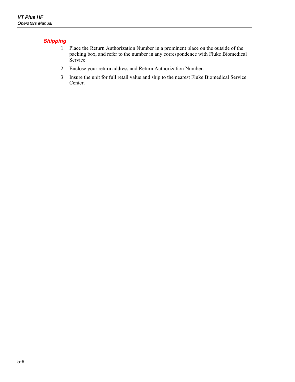 Fluke Biomedical VT Plus HF User Manual | Page 124 / 142