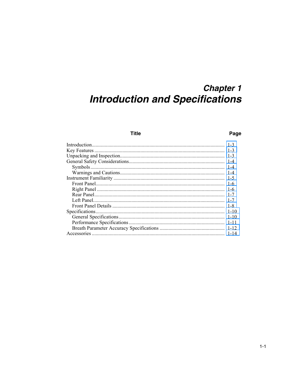 Introduction and specifications, Chapter 1 | Fluke Biomedical VT Plus HF User Manual | Page 13 / 142