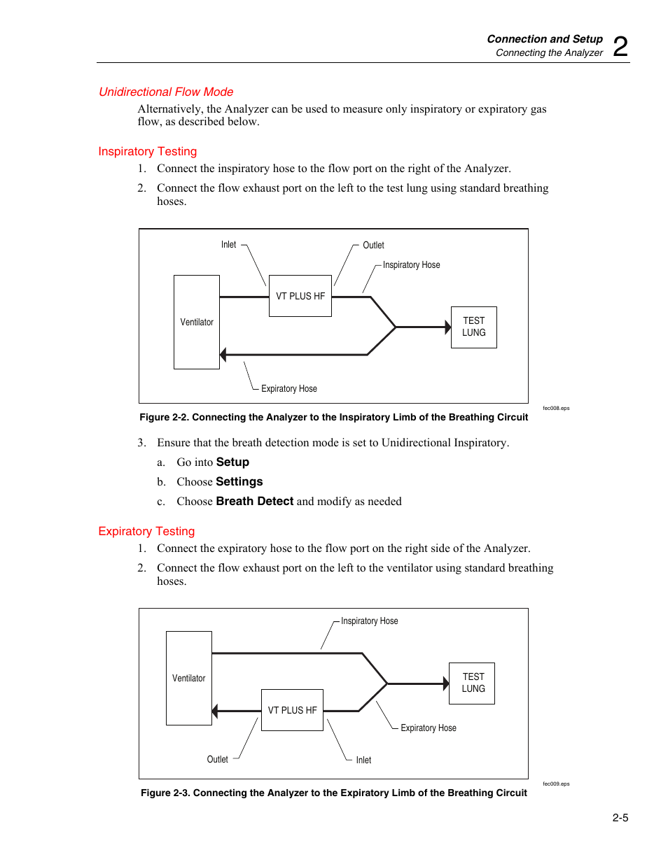 Unidirectional flow mode | Fluke Biomedical VT Plus HF User Manual | Page 33 / 142