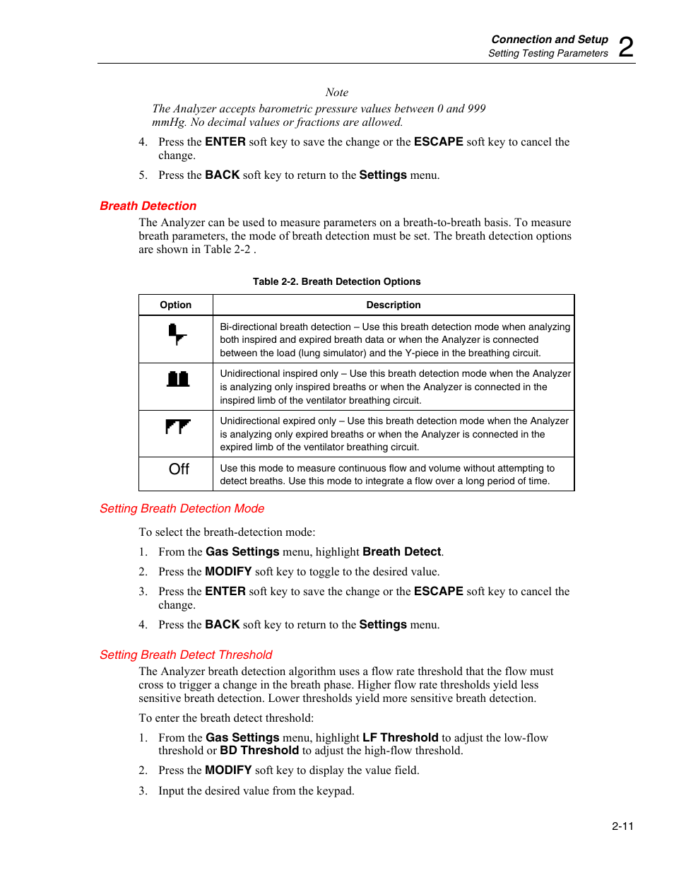 Breath detection | Fluke Biomedical VT Plus HF User Manual | Page 39 / 142