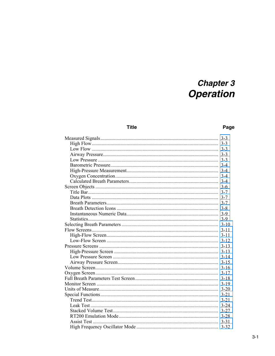 Operation, Chapter 3 | Fluke Biomedical VT Plus HF User Manual | Page 51 / 142