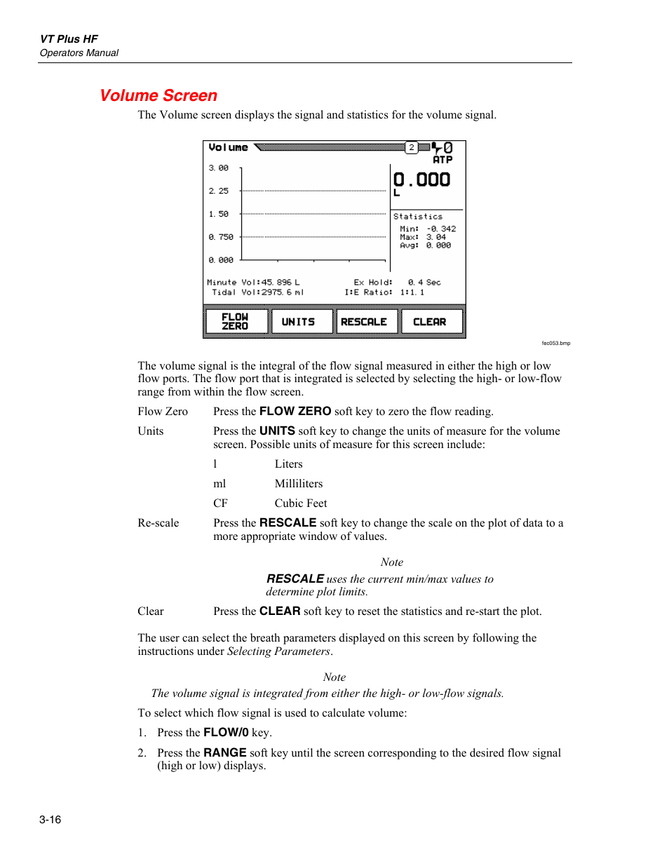 Volume screen | Fluke Biomedical VT Plus HF User Manual | Page 66 / 142