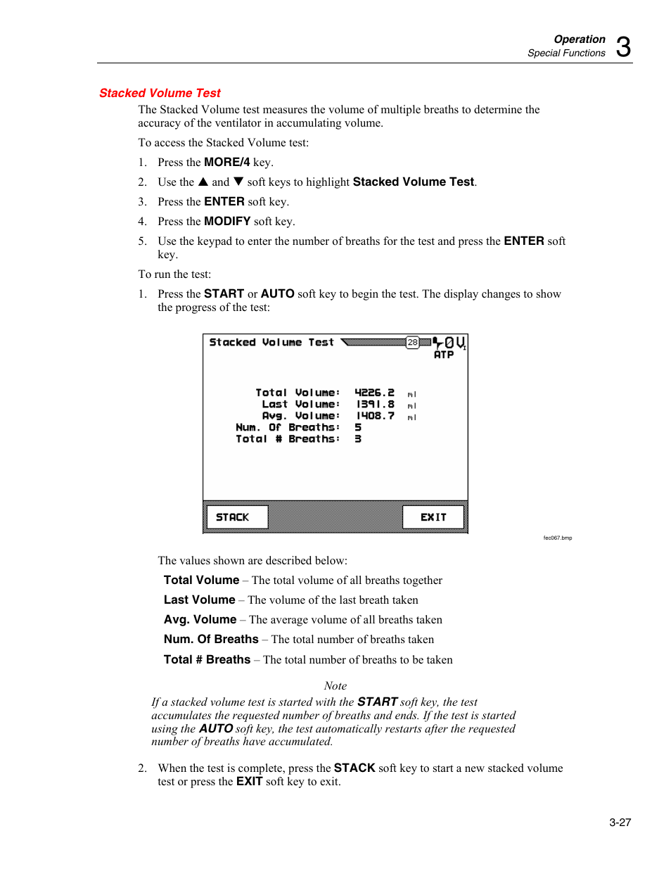 Stacked volume test | Fluke Biomedical VT Plus HF User Manual | Page 77 / 142