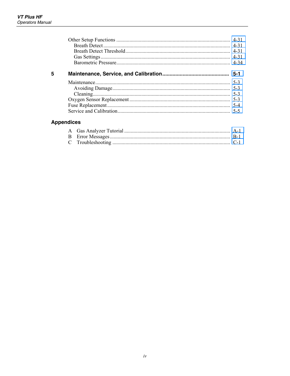 Fluke Biomedical VT Plus HF User Manual | Page 8 / 142