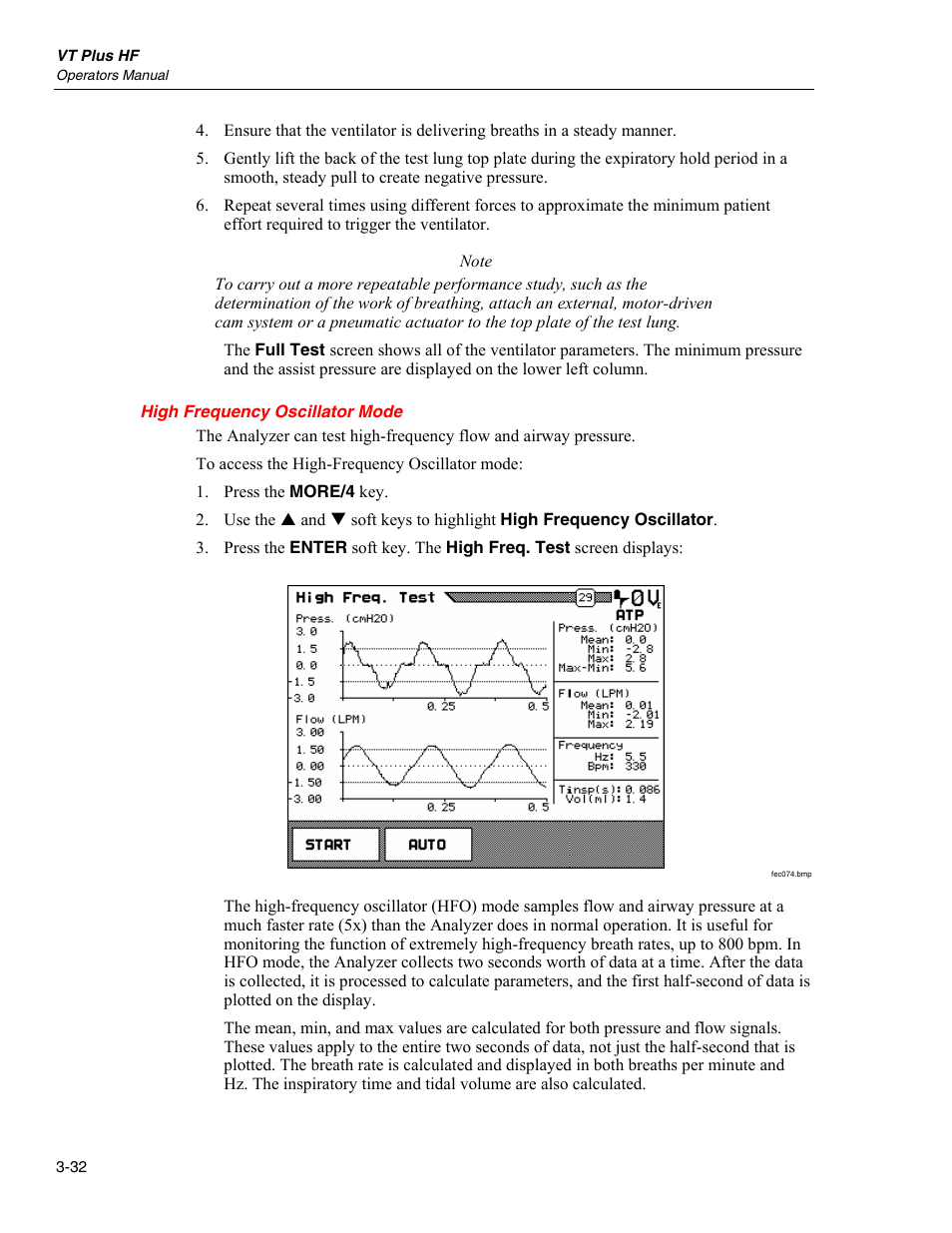 High frequency oscillator mode | Fluke Biomedical VT Plus HF User Manual | Page 82 / 142