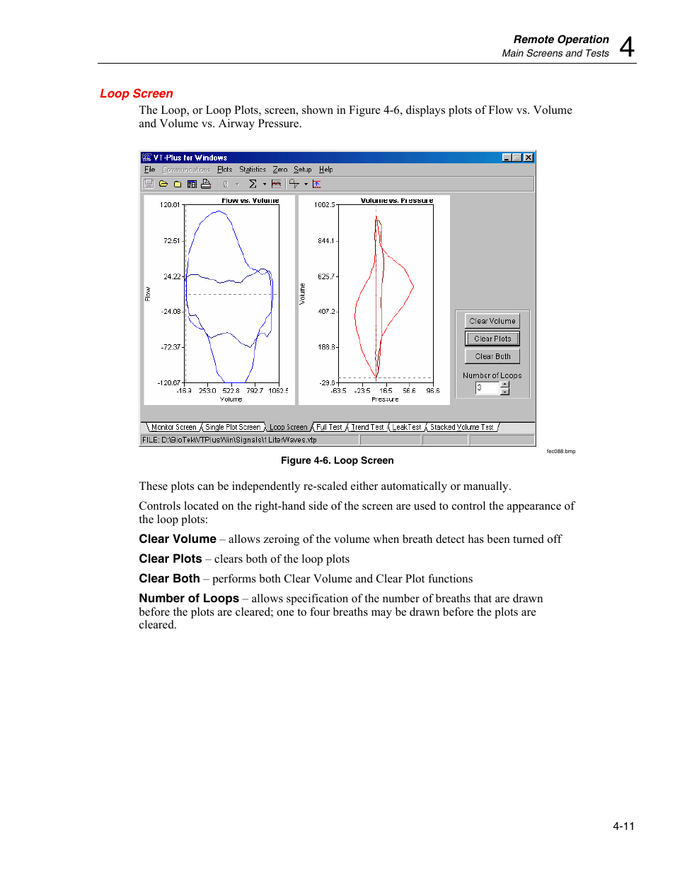 Loop screen | Fluke Biomedical VT Plus HF User Manual | Page 95 / 142