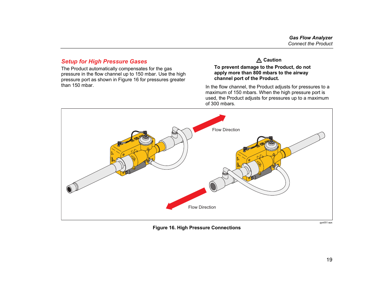 Setup for high pressure gases | Fluke Biomedical VT305 User Manual | Page 33 / 74