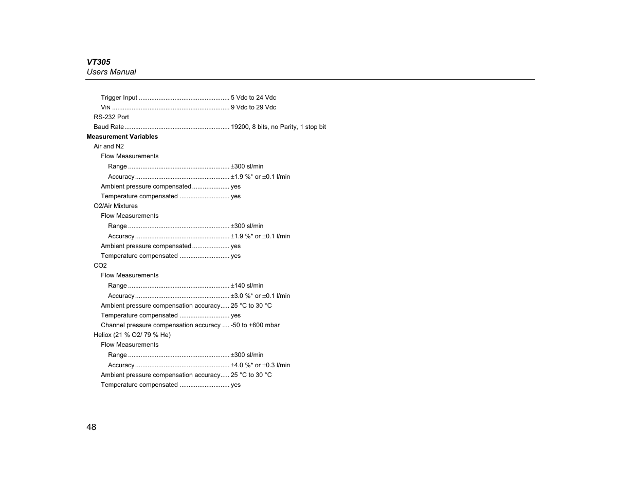 Fluke Biomedical VT305 User Manual | Page 62 / 74