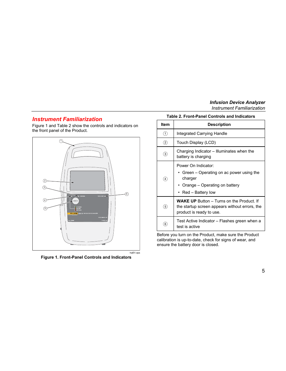 Instrument familiarization | Fluke Biomedical IDA-1S Getting Started User Manual | Page 13 / 20