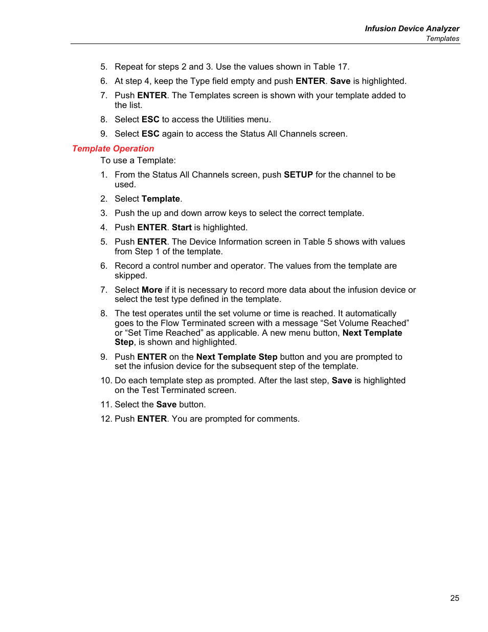 Template operation | Fluke Biomedical IDA-5 User Manual | Page 35 / 44