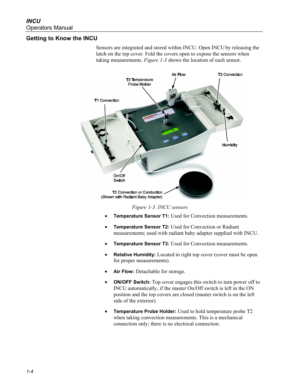 Getting to know the incu | Fluke Biomedical INCU Incubator Analyzer User Manual | Page 16 / 72