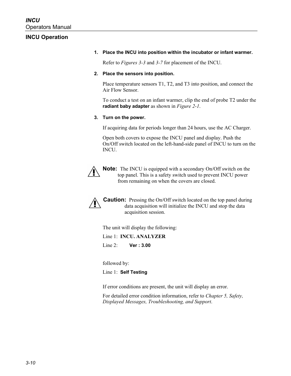 Incu operation | Fluke Biomedical INCU Incubator Analyzer User Manual | Page 36 / 72