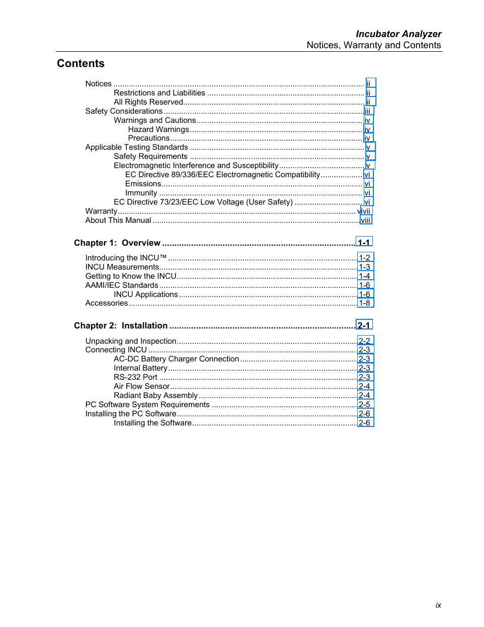 Fluke Biomedical INCU Incubator Analyzer User Manual | Page 9 / 72