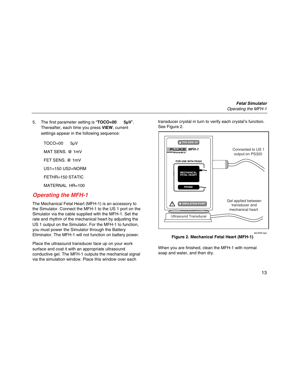 Operating the mfh-1 | Fluke Biomedical PS320 User Manual | Page 21 / 28