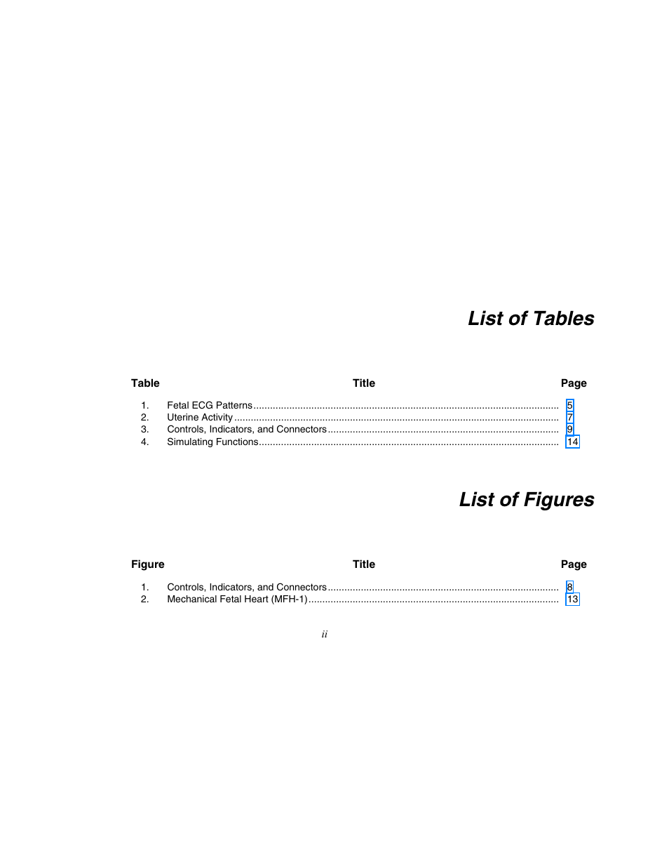 List of tables, List of figures | Fluke Biomedical PS320 User Manual | Page 8 / 28