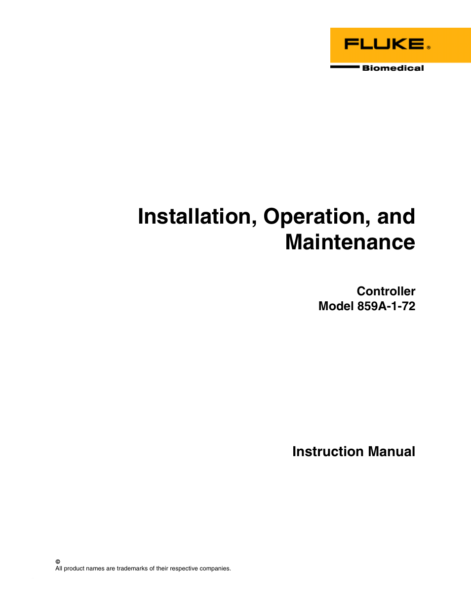 Fluke Biomedical 859A-1-72 User Manual | 22 pages