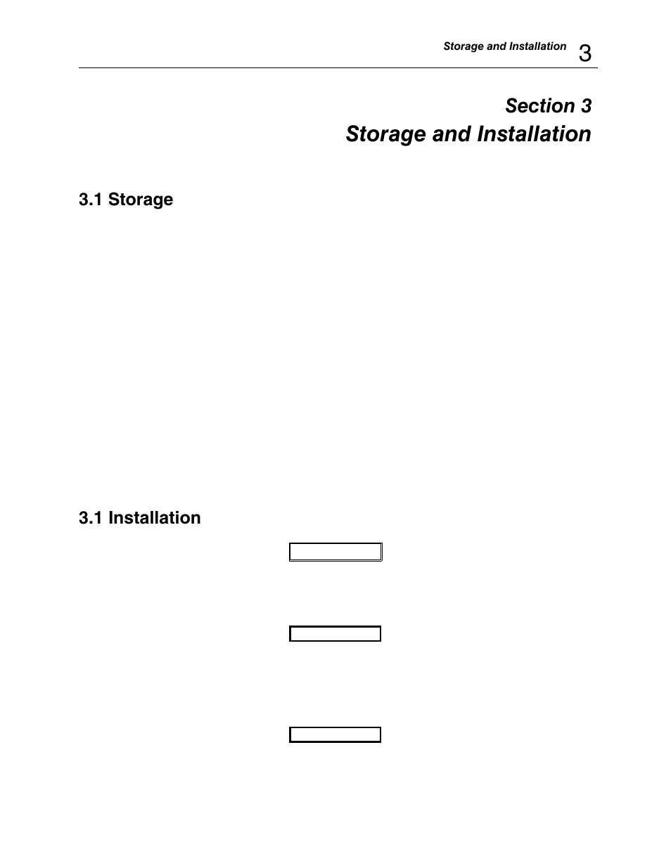 Section 3, Storage and installation, 1 storage | 1 installation | Fluke Biomedical 859A-1-72 User Manual | Page 9 / 22