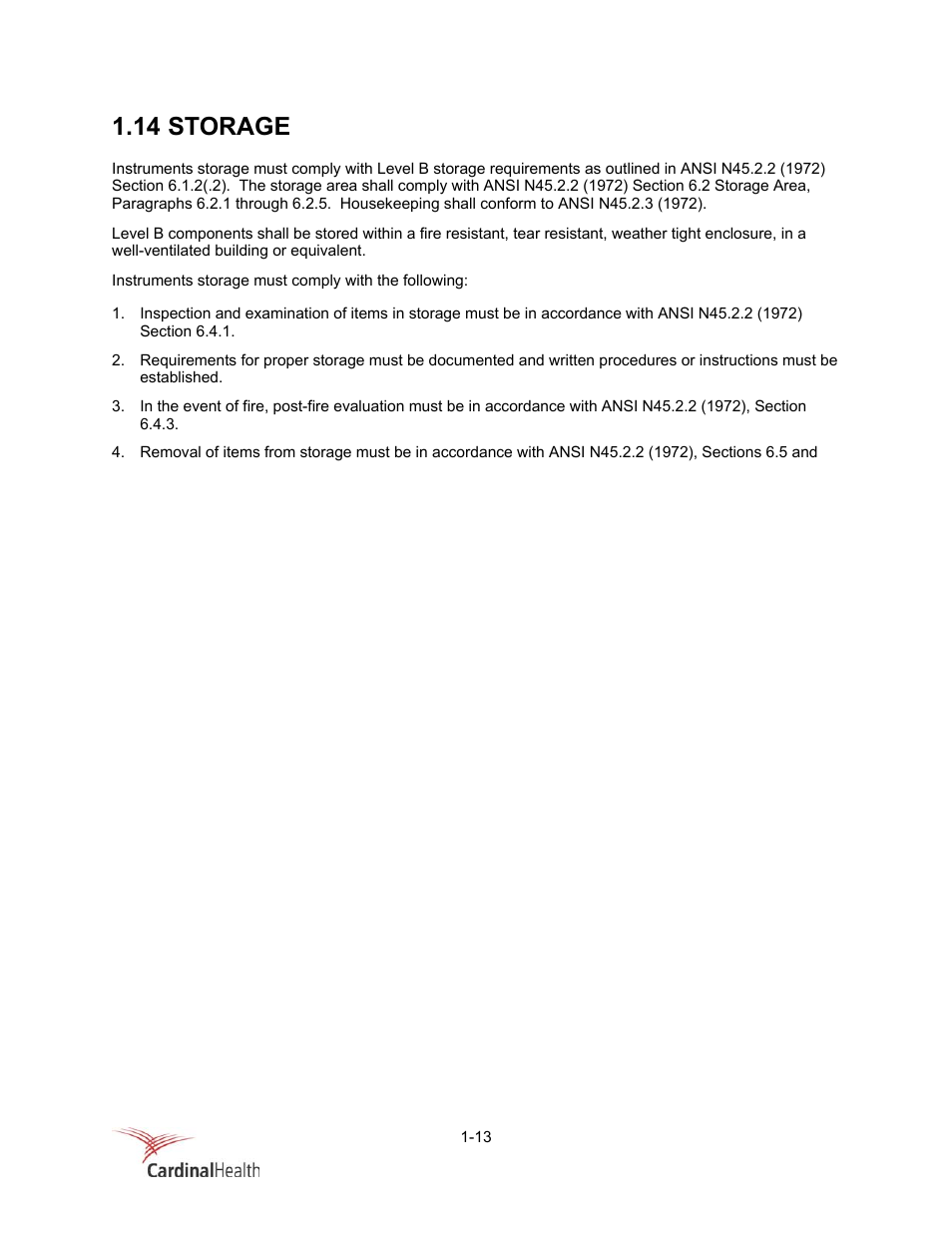 14 storage | Fluke Biomedical 956A-201-M2 User Manual | Page 17 / 112