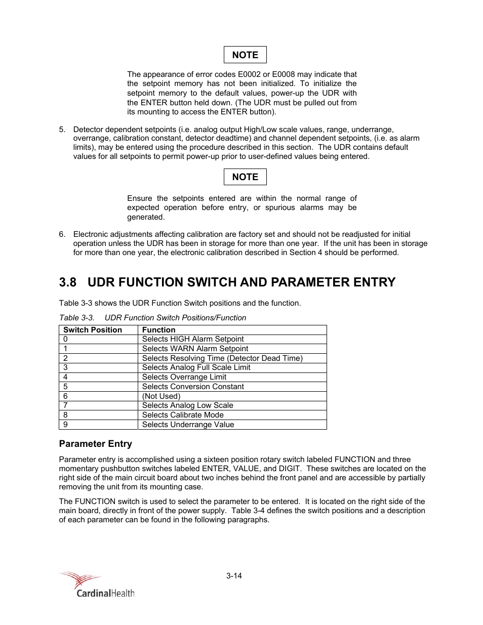 8 udr function switch and parameter entry | Fluke Biomedical 956A-201-M2 User Manual | Page 40 / 112