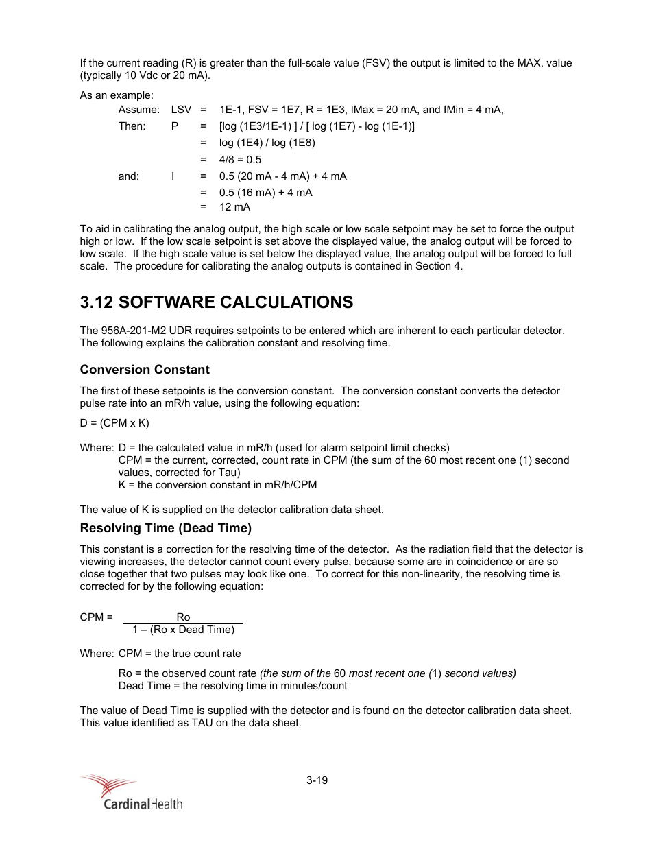 12 software calculations | Fluke Biomedical 956A-201-M2 User Manual | Page 45 / 112