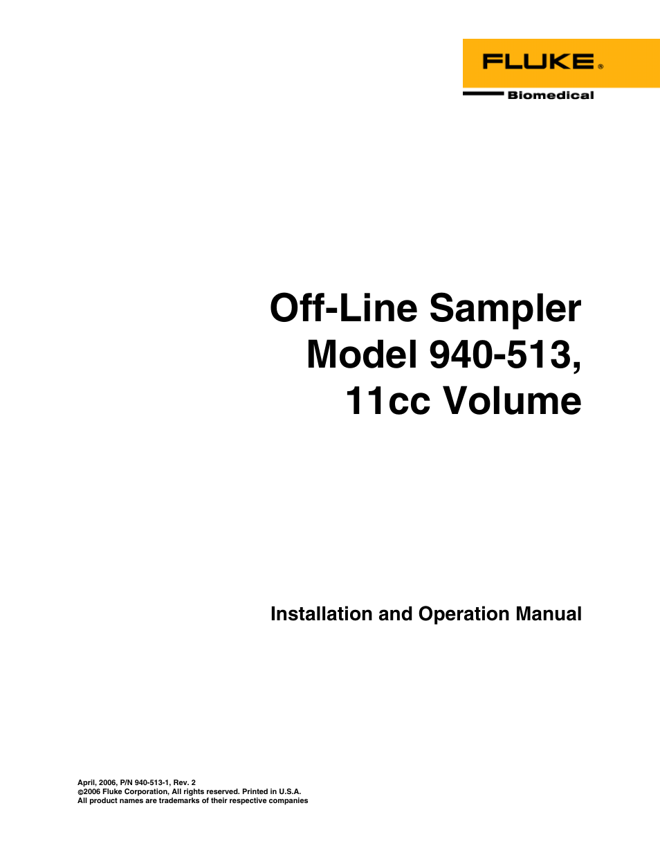 Fluke Biomedical 940-513 User Manual | 26 pages