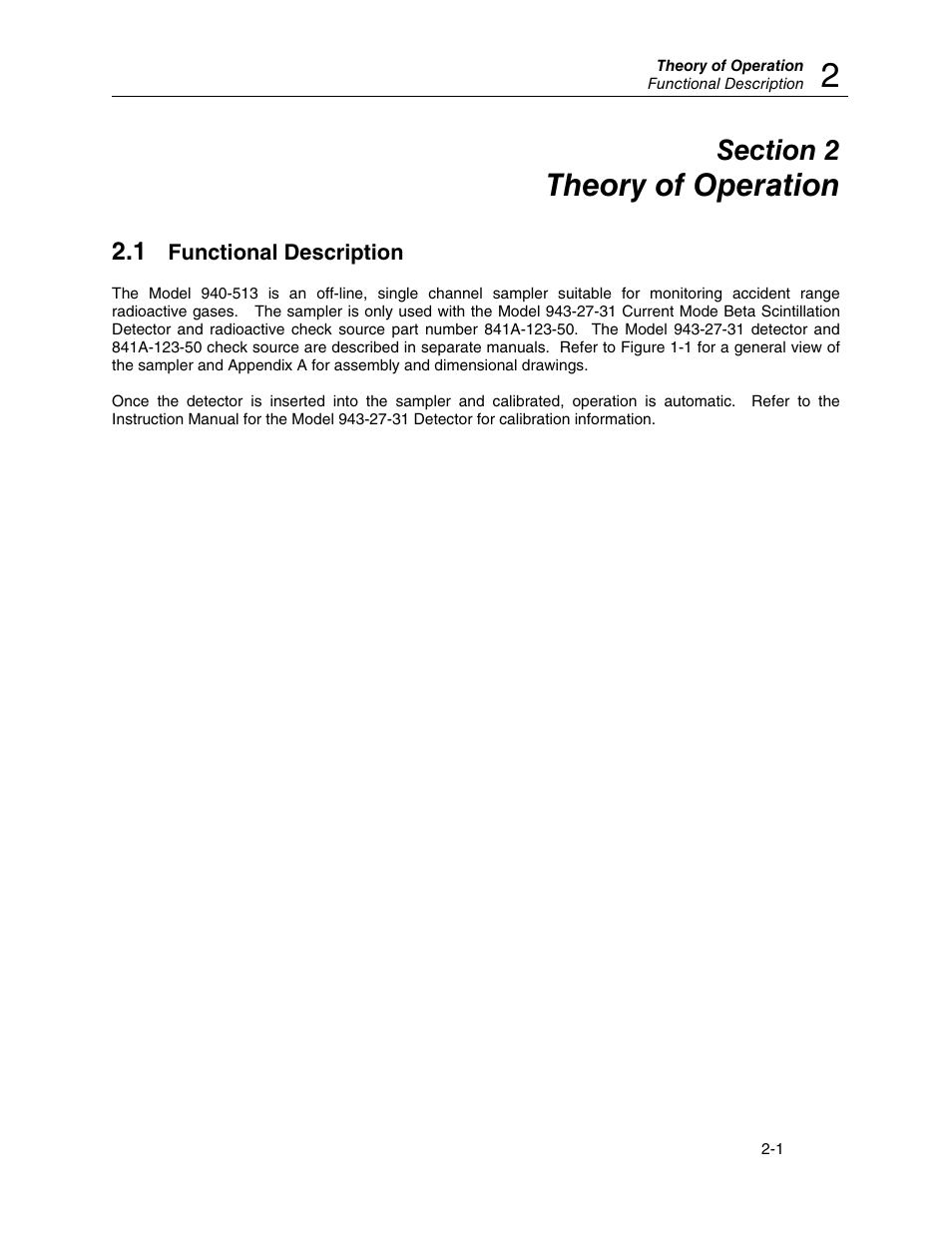 1 functional description, Theory of operation | Fluke Biomedical 940-513 User Manual | Page 11 / 26