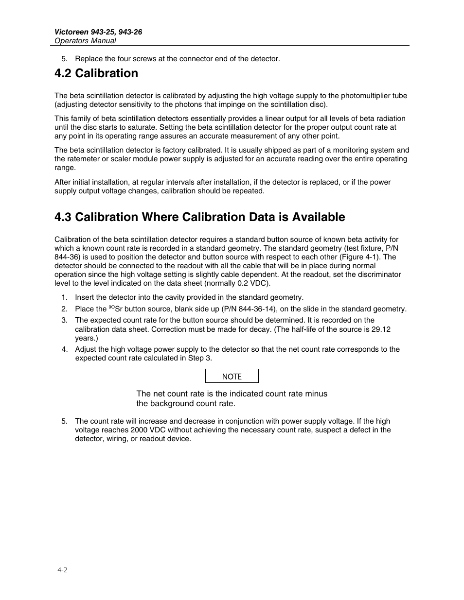 2 calibration, 3 calibration where calibration data is available | Fluke Biomedical 943-25 User Manual | Page 14 / 20