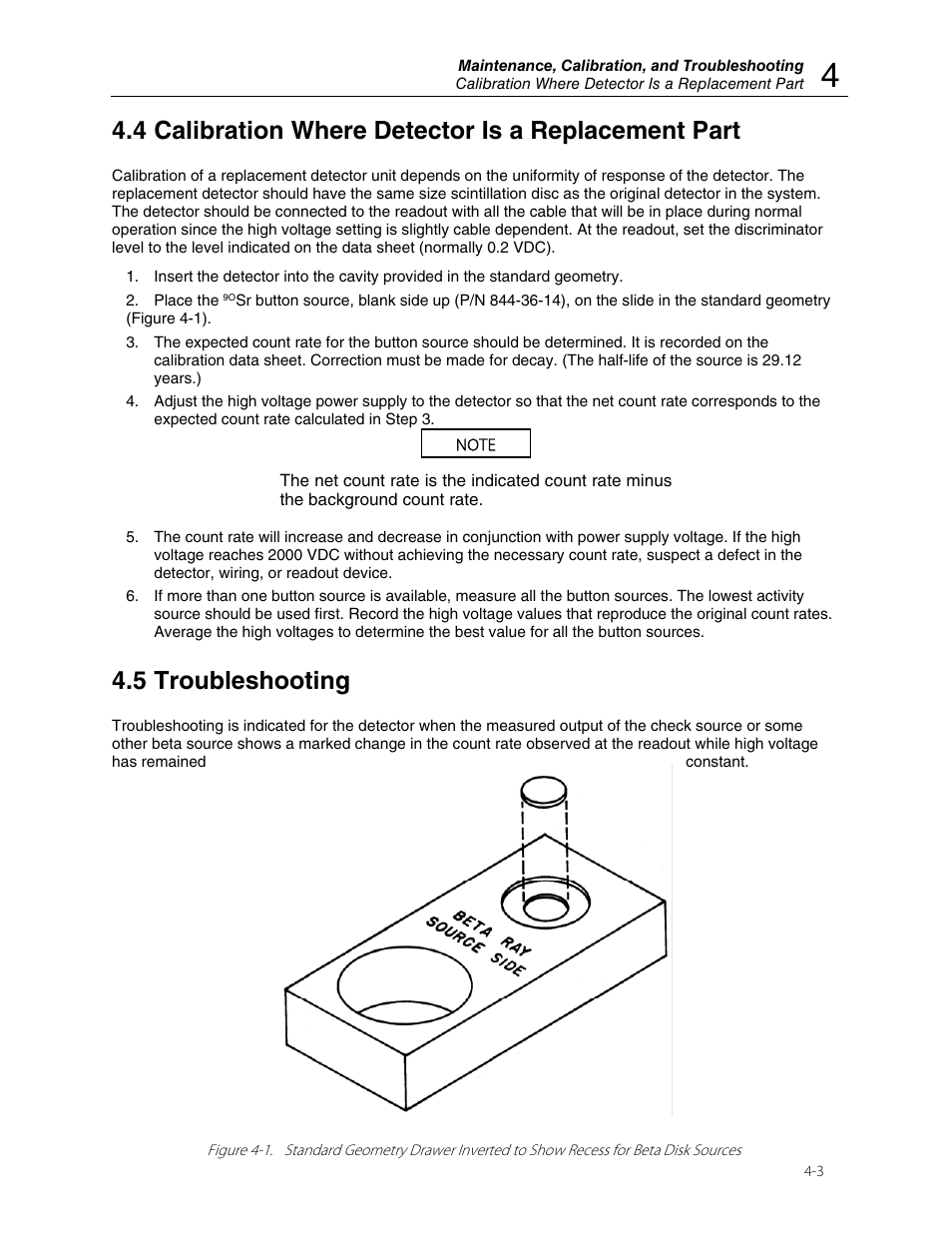 4 calibration where detector is a replacement part, 5 troubleshooting | Fluke Biomedical 943-25 User Manual | Page 15 / 20