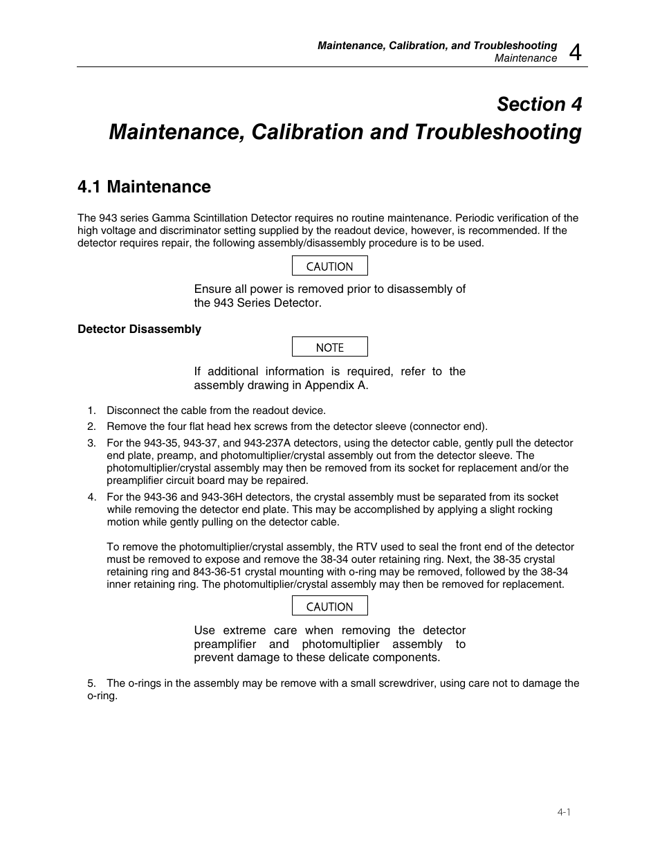 Maintenance, calibration and troubleshooting, 1 maintenance | Fluke Biomedical 943-35 User Manual | Page 15 / 22