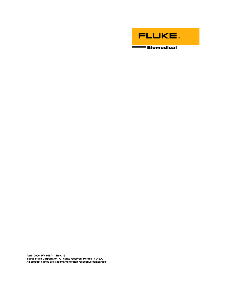 Fluke Biomedical 945A User Manual | 92 pages