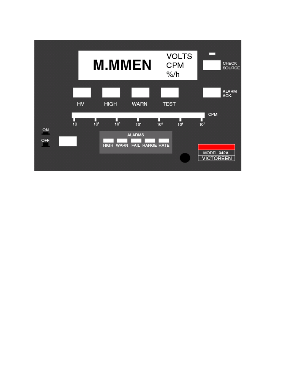 Figure 2-7. front panel, model 942a-200l-m5 | Fluke Biomedical 942A-200L-M4 User Manual | Page 38 / 114
